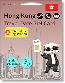 Travel Connect 4G/5G Hong Kong SIM Card - 5 Days,Daily 2GB High-Speed Data, No Calls & Texts | Prepaid Travel SIM for Tourists, Business Trips, Roaming