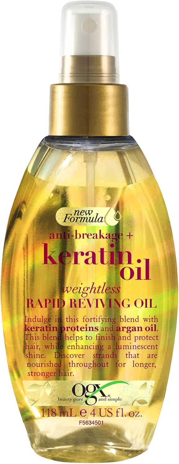 Ogx Hair Oil, Anti-Breakage+ Keratin Oil, Rapid Reviving Spray, 118ml