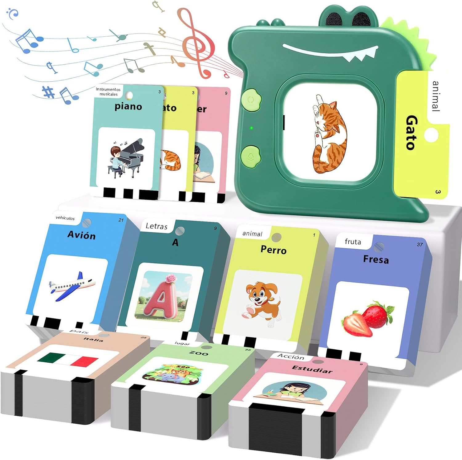 420 Palabras Tarjetas Flash Parlantes Español, Juguetes Educativos para Niños 3-6 Años, 112 Hojas Tarjetas Parlantes, Juguetes de Aprendizaje Juguetes Niños Juegos Educativos Juguete Montessori