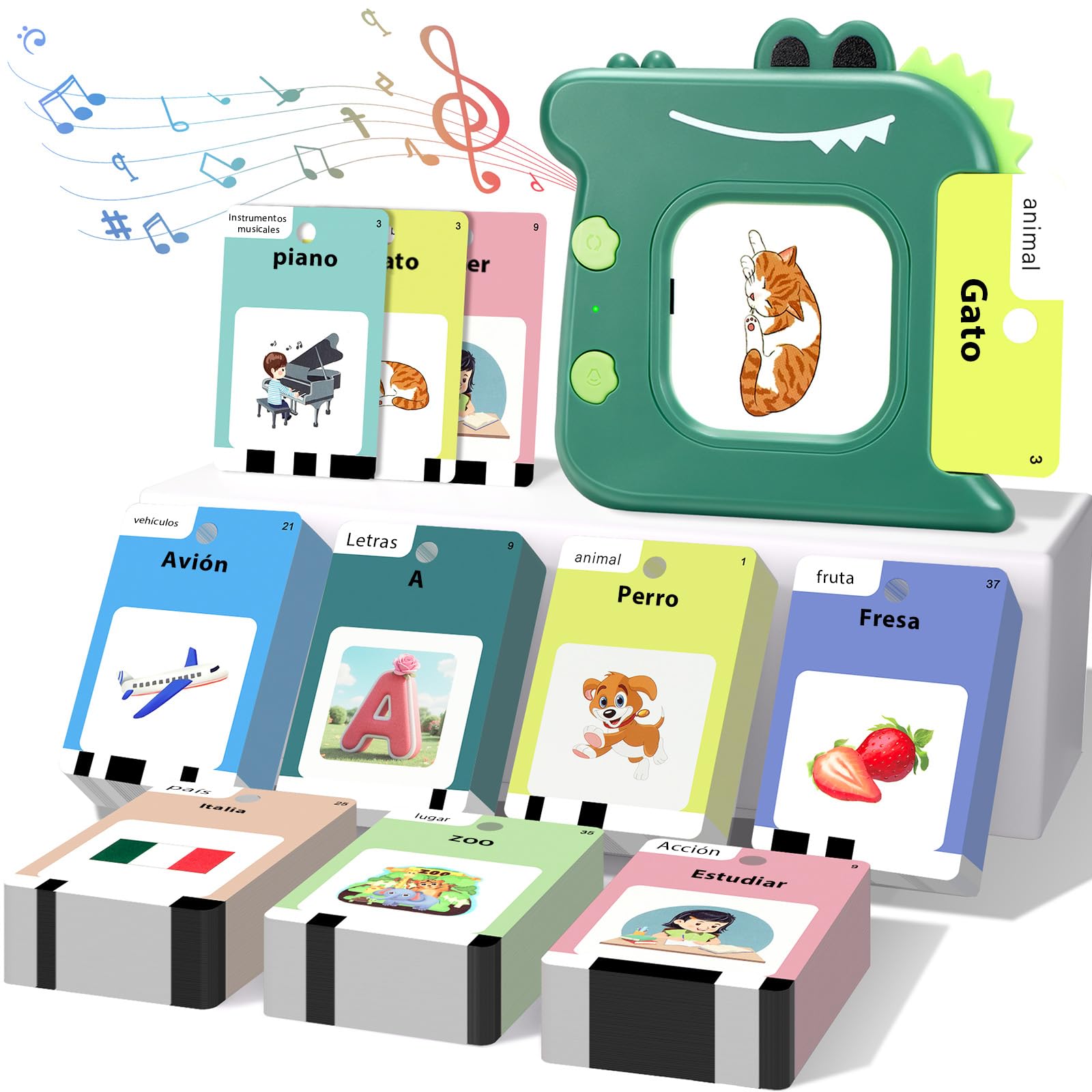420 Palabras Tarjetas Flash Parlantes Español, Juguetes Educativos para Niños 3-6 Años, 112 Hojas Tarjetas Parlantes, Juguetes de Aprendizaje Juguetes Niños Juegos Educativos Juguete Montessori