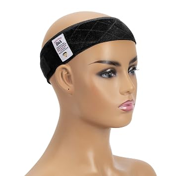 GEXWORLDWIDE GEX Wig Grip Band Adjustable Velvet Non-Slip Breathable Head Band to Keep Wig Secured and Prevent Headaches Black