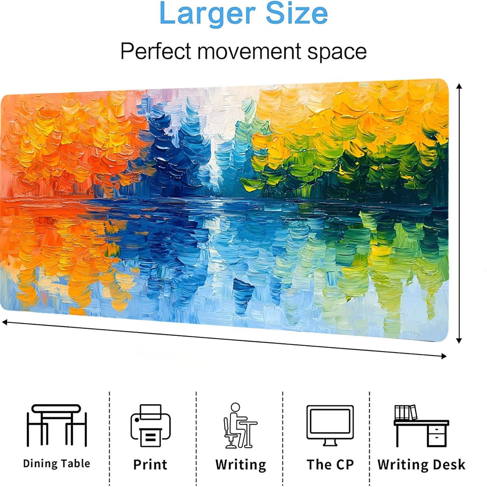 Kolorowa podkładka pod mysz matowa, podkładka pod mysz do gier XXL 1200 x 600 x 5 mm, podkładka na biurko dla graczy, bardzo duża bezszwowa mata na stół dla graczy, antypoślizgowa podstawa, klawiatura