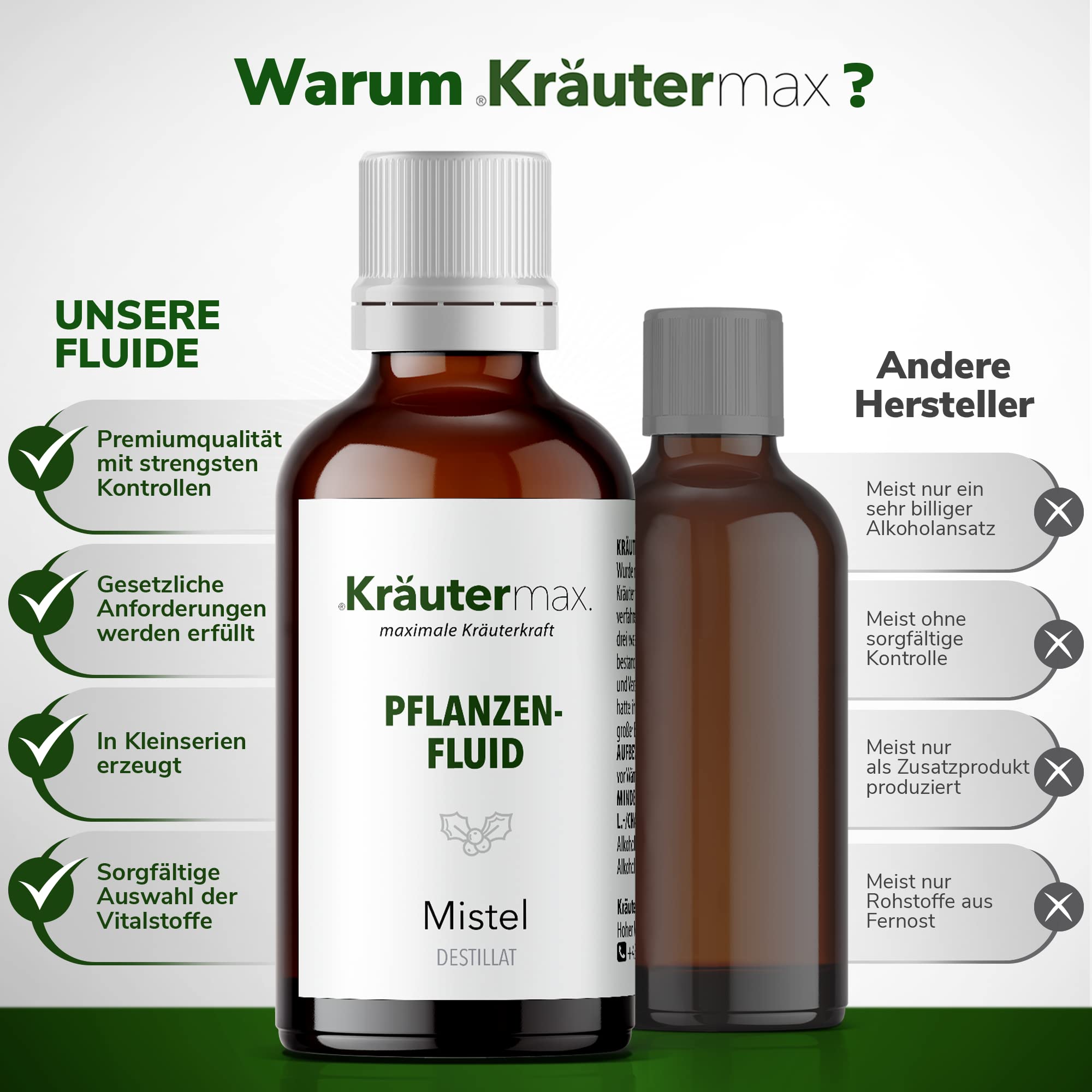 Mistel Kraut Tropfen | Pflanzenfluid als perfekte Ergänzung zu Mistel Tee oder Mistel Kapseln | Mistel Tropfen Vegan | Viscum 3 x 50ml