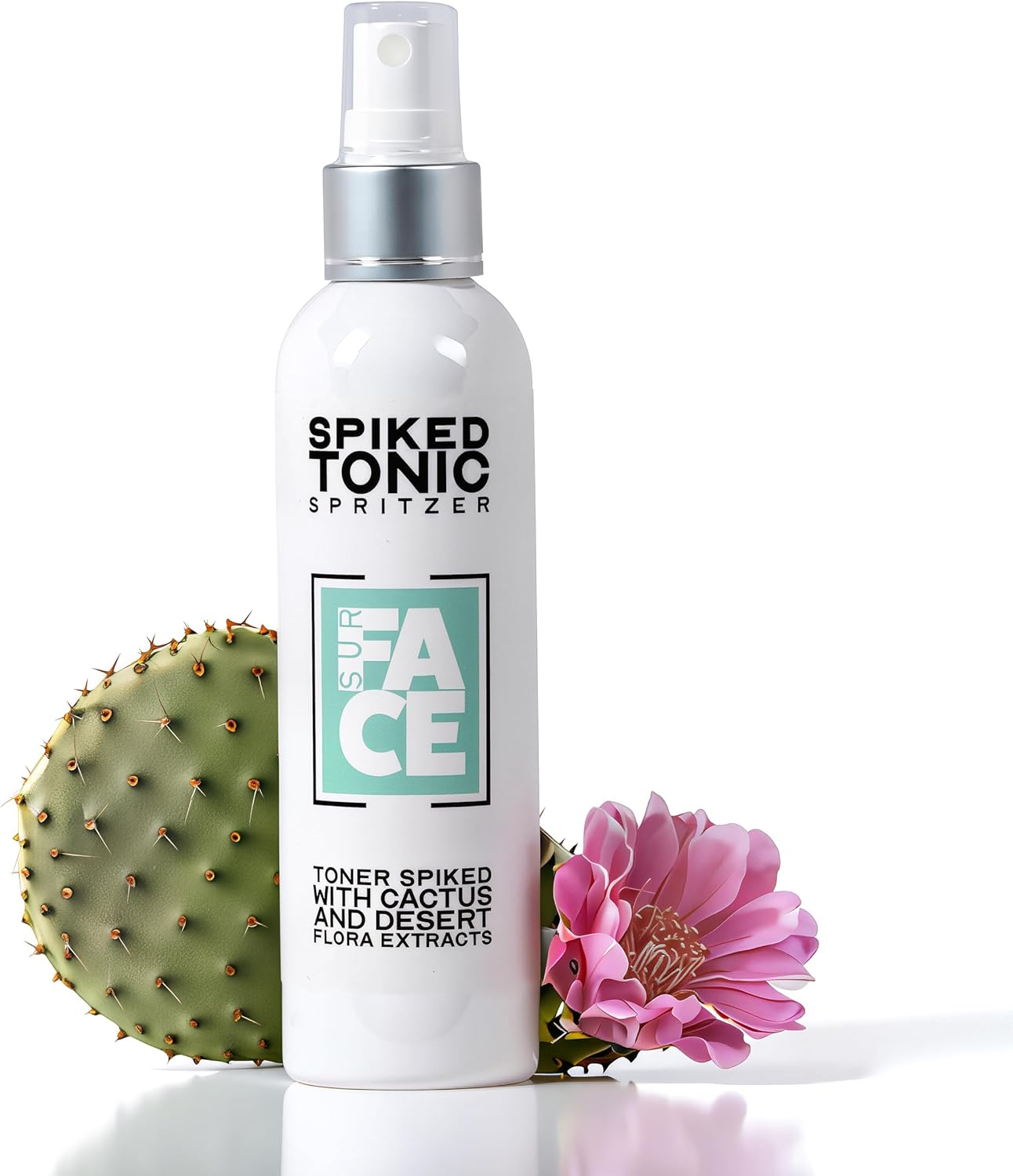Surface Hydrating Face Toner with Hyaluronic Acid, Willow Bark, Tea Tree, Prickly Pear and Aloe – 2-in-1 Toner and Finishing Glaze for Dewy, Glazed Skin – Spiked Tonic – 4 oz