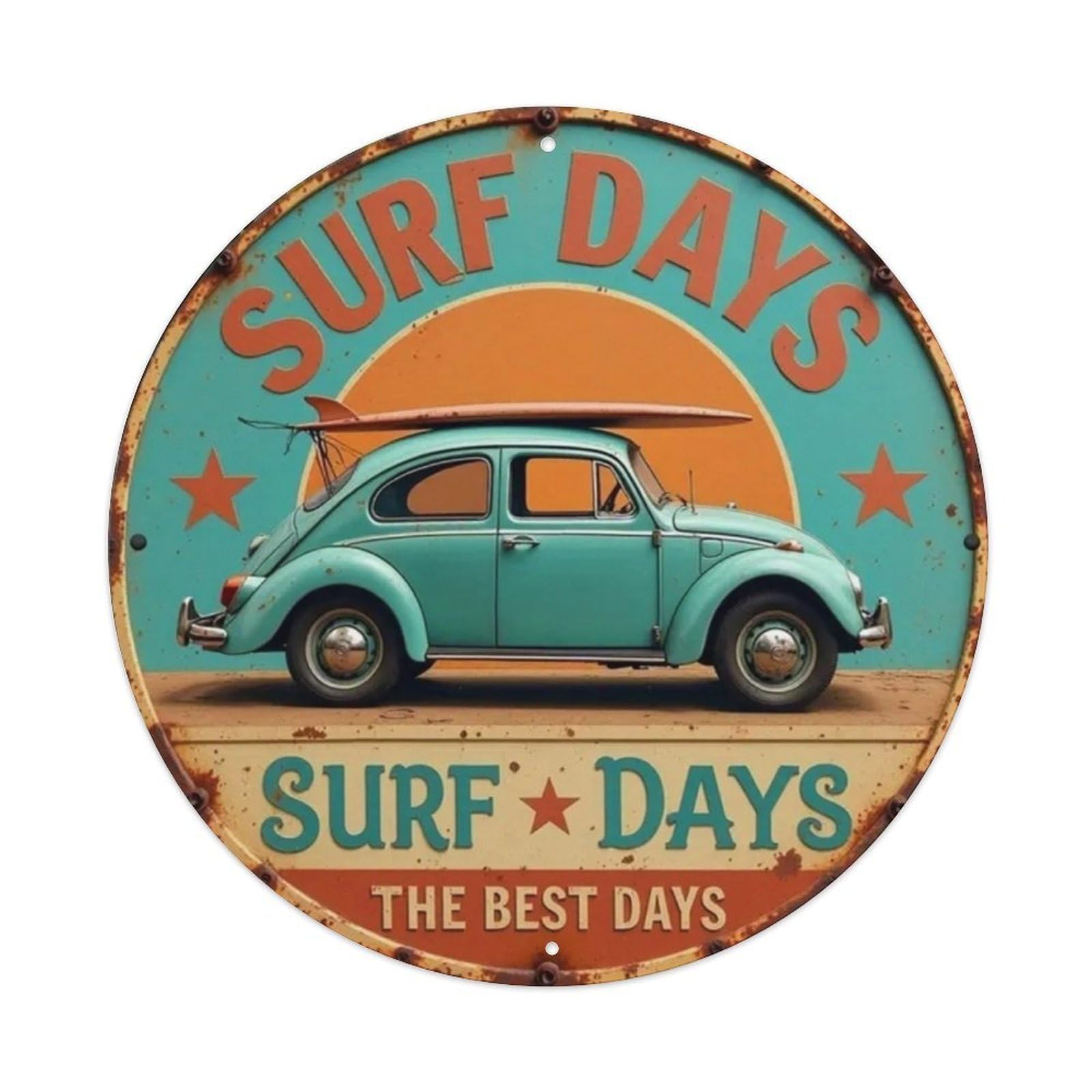 Gentinap Vintage Surf Days Tin Sign Metal Sign Home Bar Garden Wall Decor Metal Poster 8X8 Inch