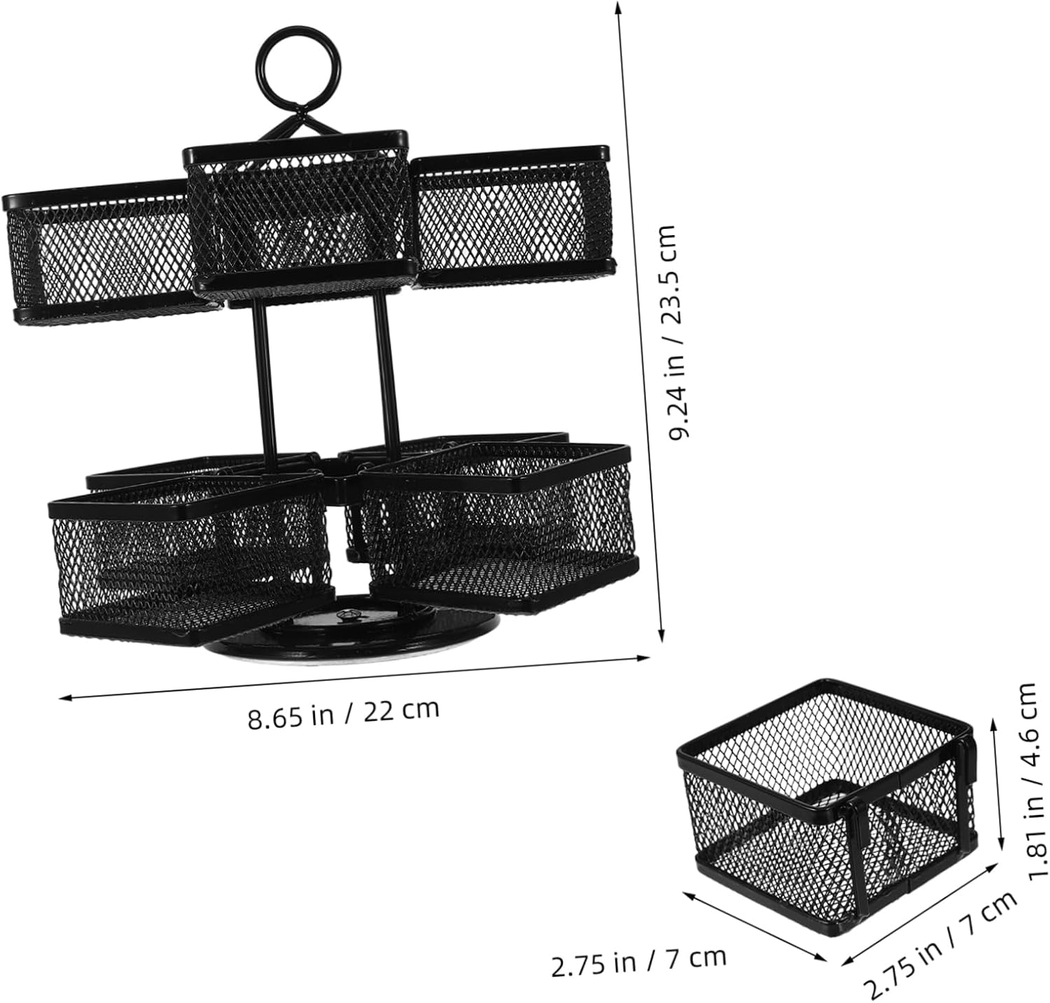 Tea Bag Organizer Rotating Carousel Metal Storage Box for Coffee and Sugar Packets Countertop Storage Solution for Kitchen 1 Unit