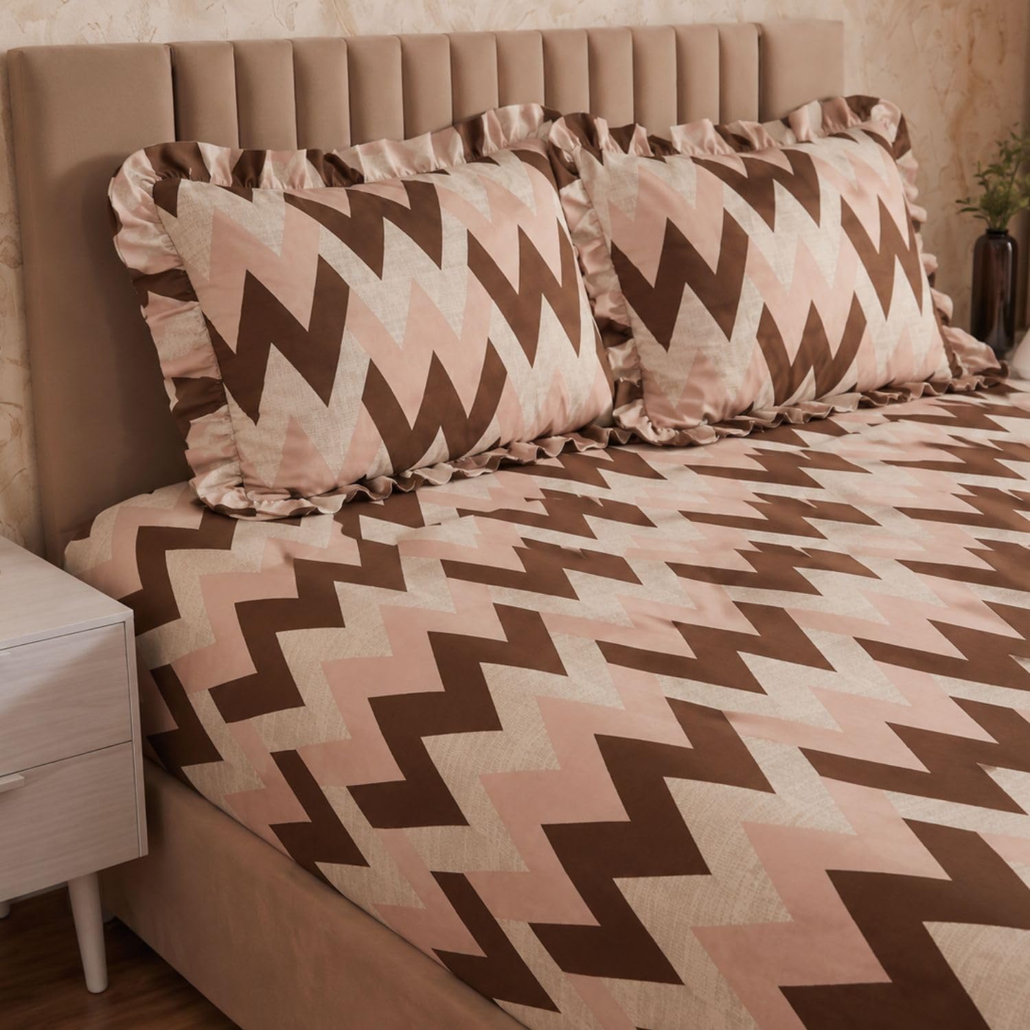Boho Fitted Bedsheet - Yellow Abstract Design -19