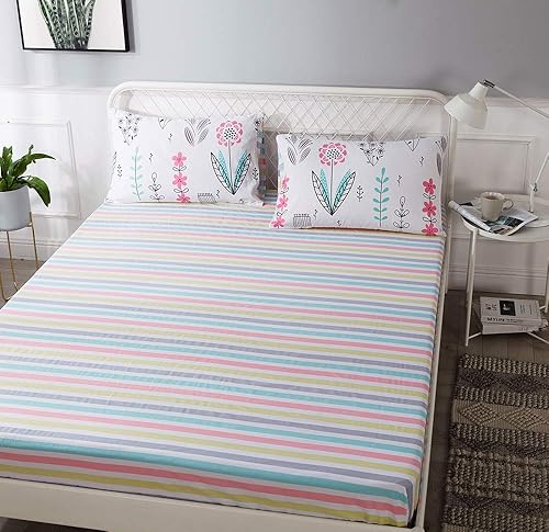 Miniatura 3 de Highbuy Bedding - Sábana de cajón ajustable supersuave (Queen, King), 100% algodón, lisa, no se arruga, cómodo bolsillo profundo