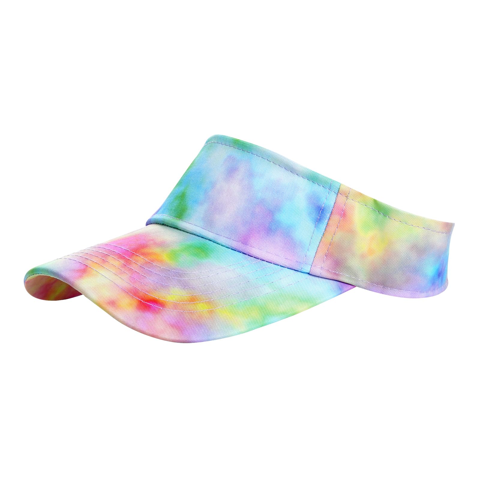 Marrywindix 1 Piece of Tie Dye Colorful Sport Wear Athletic Visor Sun Sports Visor Hat Visor Adjustable Cap for Women and Men (Tie Dye Green)