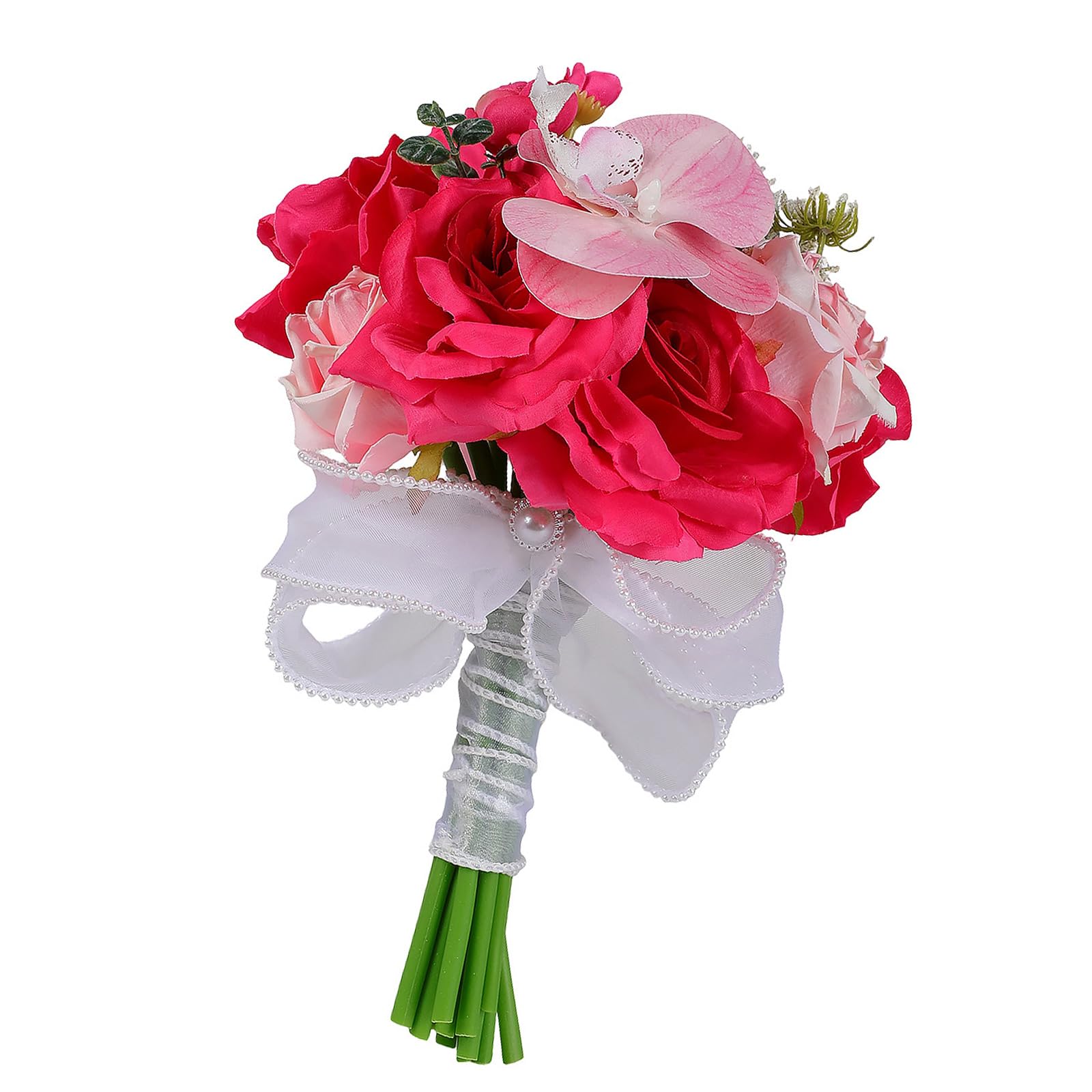 Tsophreniq Beautiful Silk Rose Handheld Flower Arrangement Decoration Perfect for Bridal Shoots and Special Event Artificial Rose Wedding Accessory