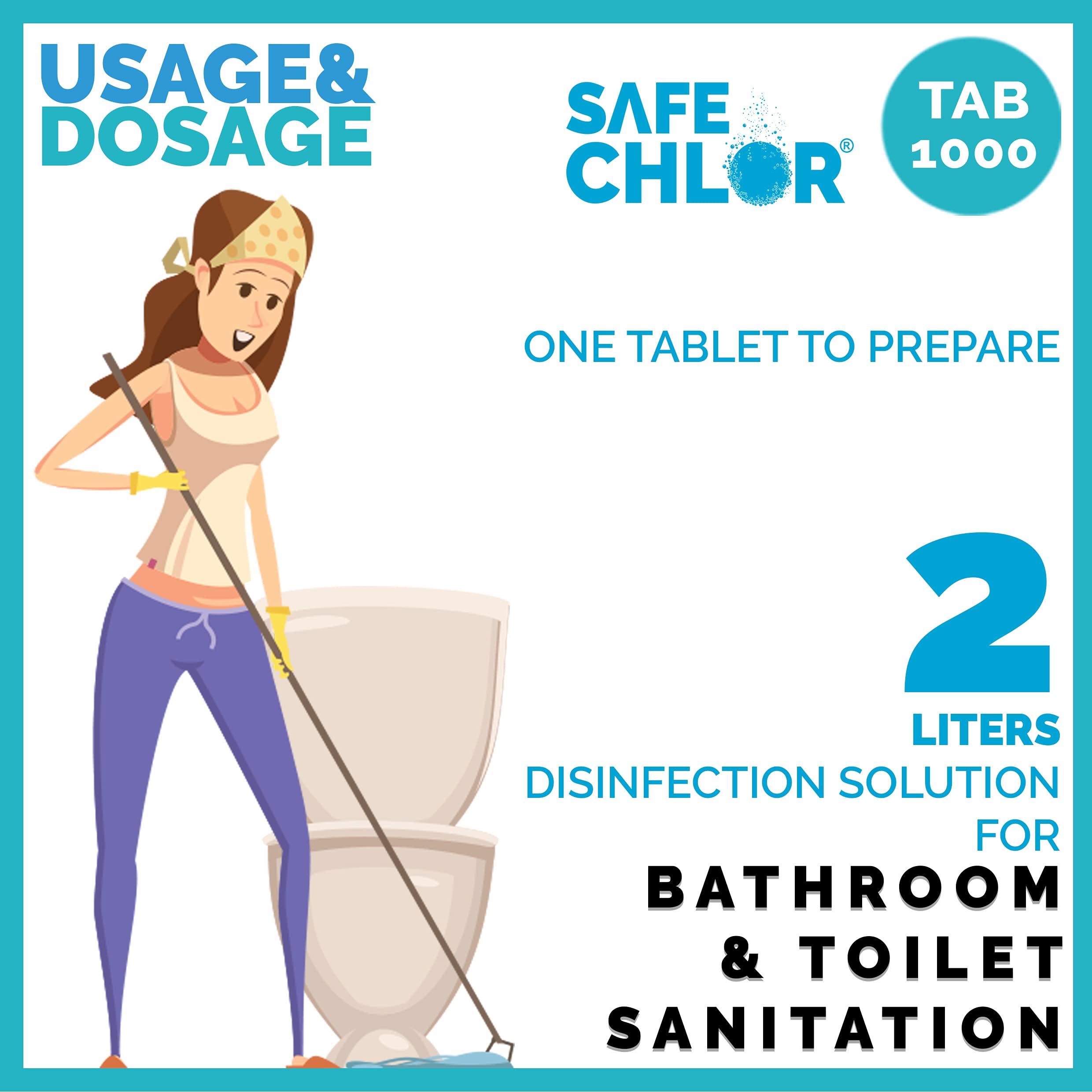 Safe Chlor Tab 1000 Chlorine Tablets for Water Tank of 1000 Liters