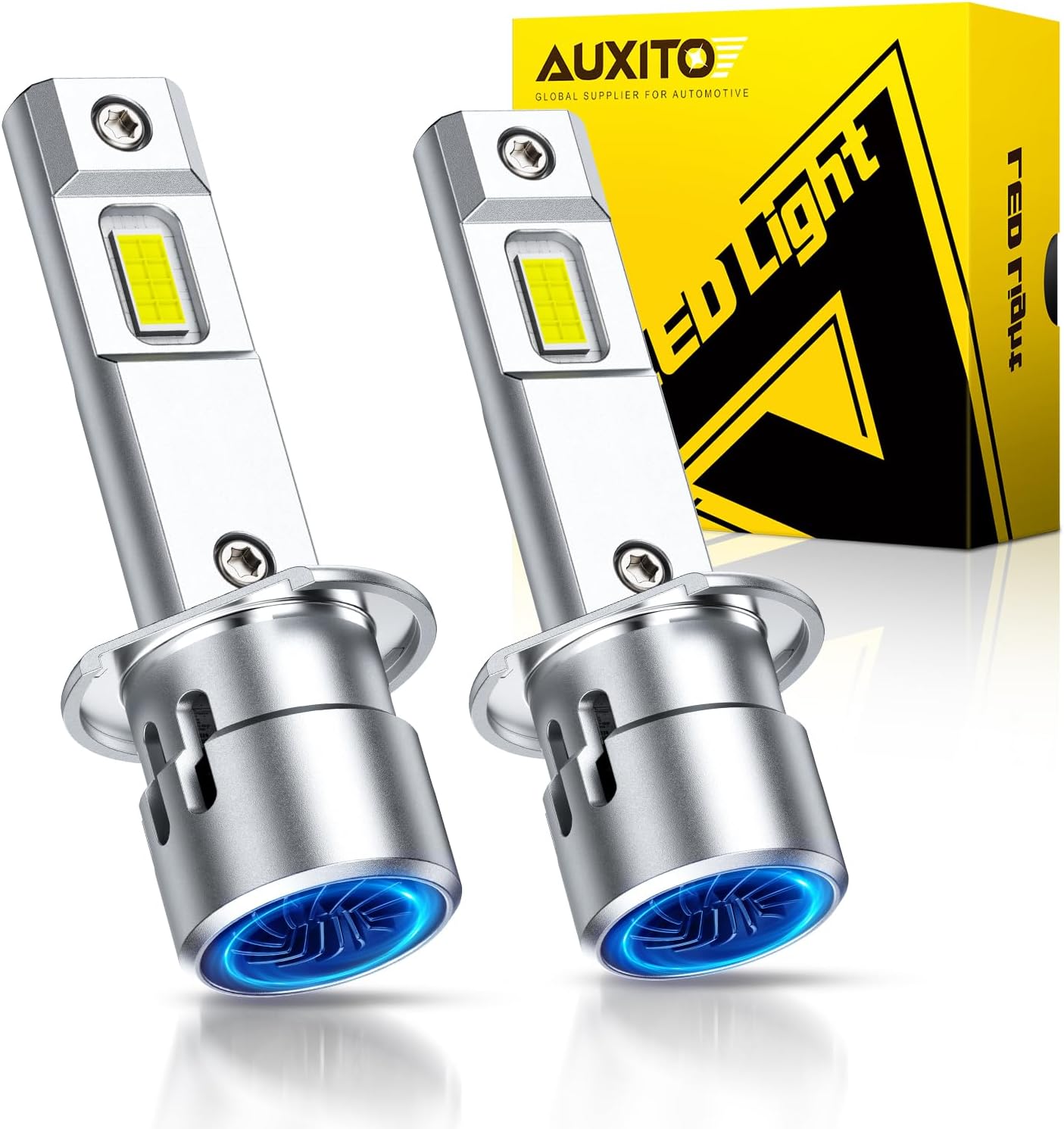 AUXITO H1 LED Headlight Bulbs 900% Brighter 50000LM Plug & Play No Glare CANBUS 2 Pack
