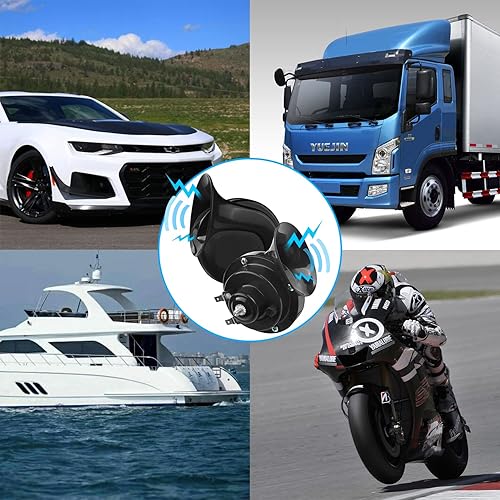 Miniatura 7 de Bocina de coche, bocina de camión de 12 V, 300 db, bocina de motocicleta, impermeable, bocina de tren, impermeable, tono alto, bajo, ajuste