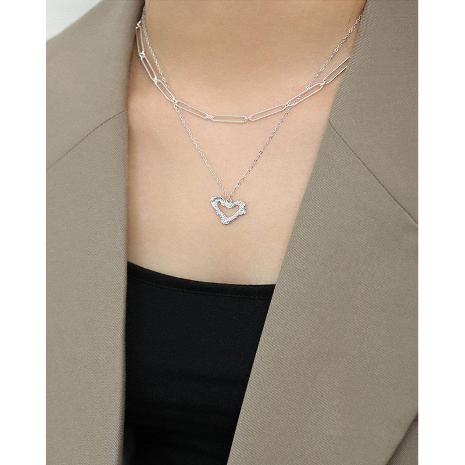 Collana per coppie di accessori con catena a cuore vintage per gioielli da sposa per feste e amanti