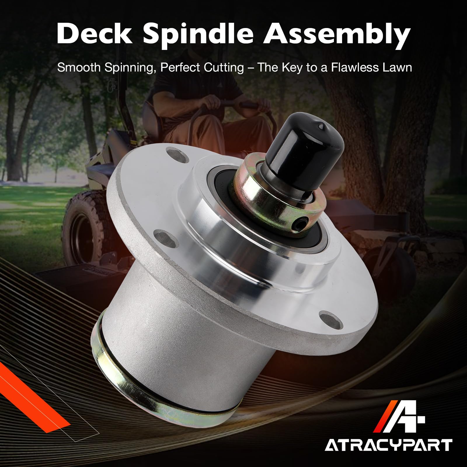 ATRACYPART 437-0006-00 - Conjunto de husillo de cubierta para cortacésped compatible con cortacésped Spartan RZ, RZ Pro, RZ HD, RZ Tuff Torq 2017-2022 - Sustituye a 437000600 437 0006 00