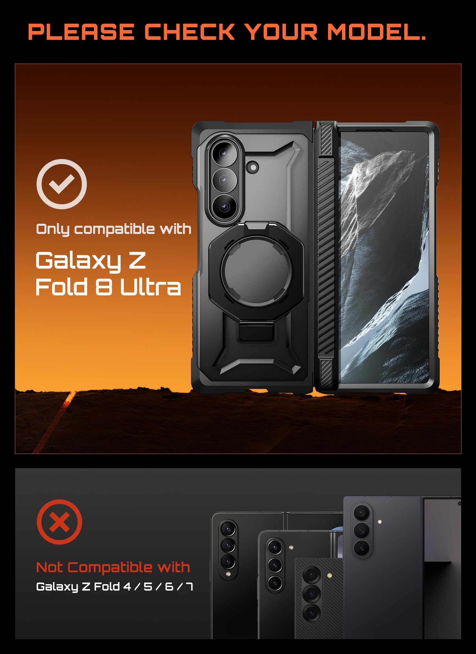 SUPCASE Funda para Samsung Galaxy Z Fold8 Ultra [UBGrip] con Mica Antiespia | Magnética Carcasa con Protector de Pantalla Cristal Templado HD y Privacidad Case Protección Militar Compatible MagSafe