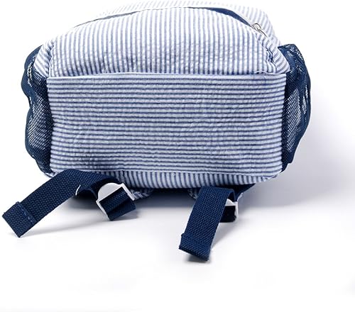 Vista 4 de Mochila para niños pequeños, mochila de Seersucker Preppy, mochila clásica para niños, mochila escolar para preescolar y jardín de infantes