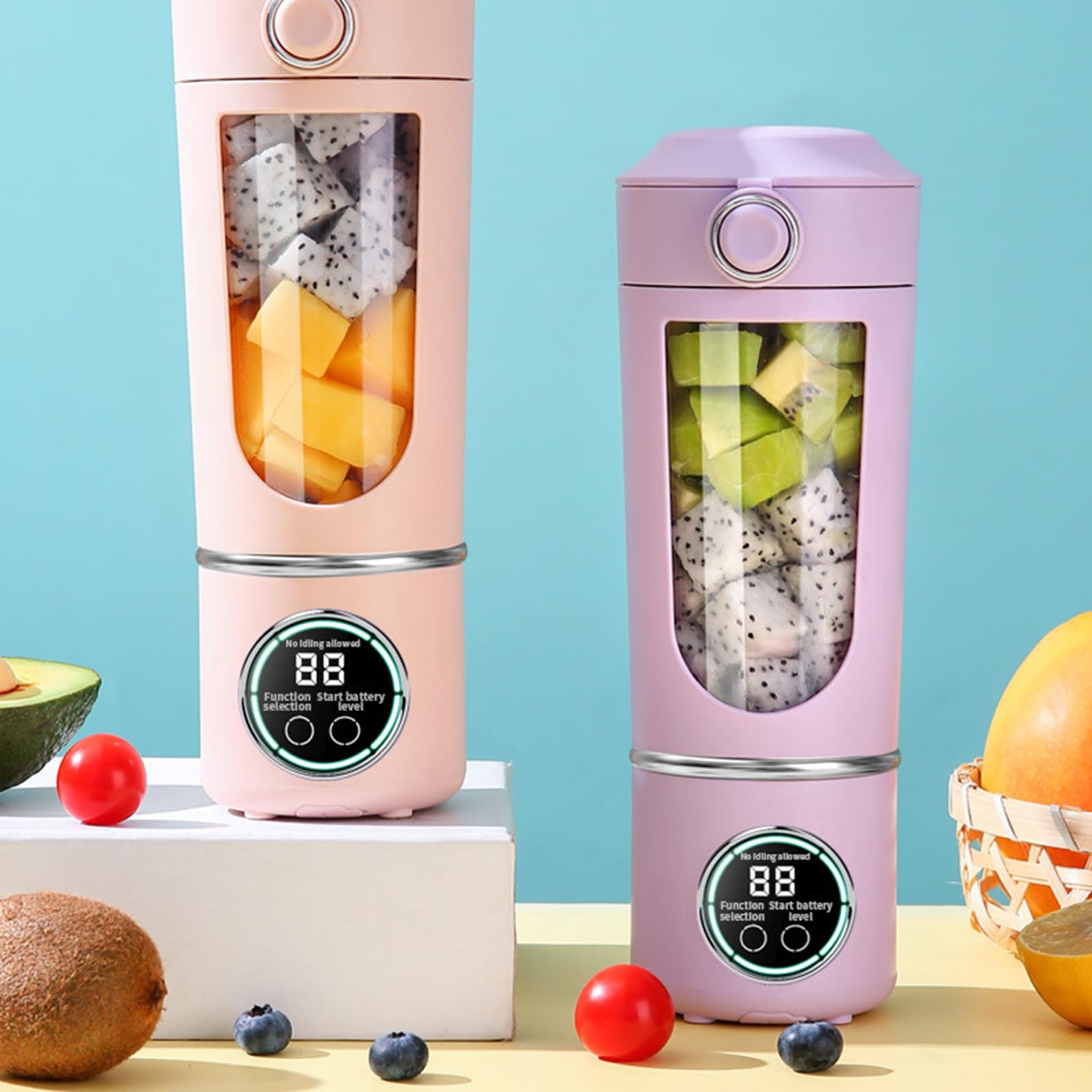 Licuadoras exprimidoras de 700 ml aptas para viajes, recargable por USB, para batidos y batidos, práctico aparato de cocina, licuadora portátil