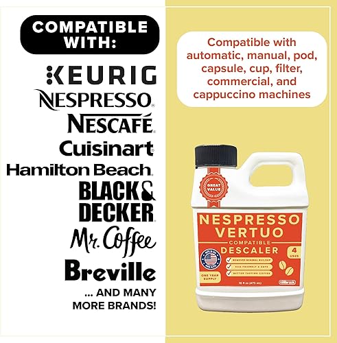 Miniatura 3 de Descalcificador compatible con máquina Nespresso Vertuo  1 año de suministro concentrado descalcificador para Nespresso  Limpiador de cafetera de 16