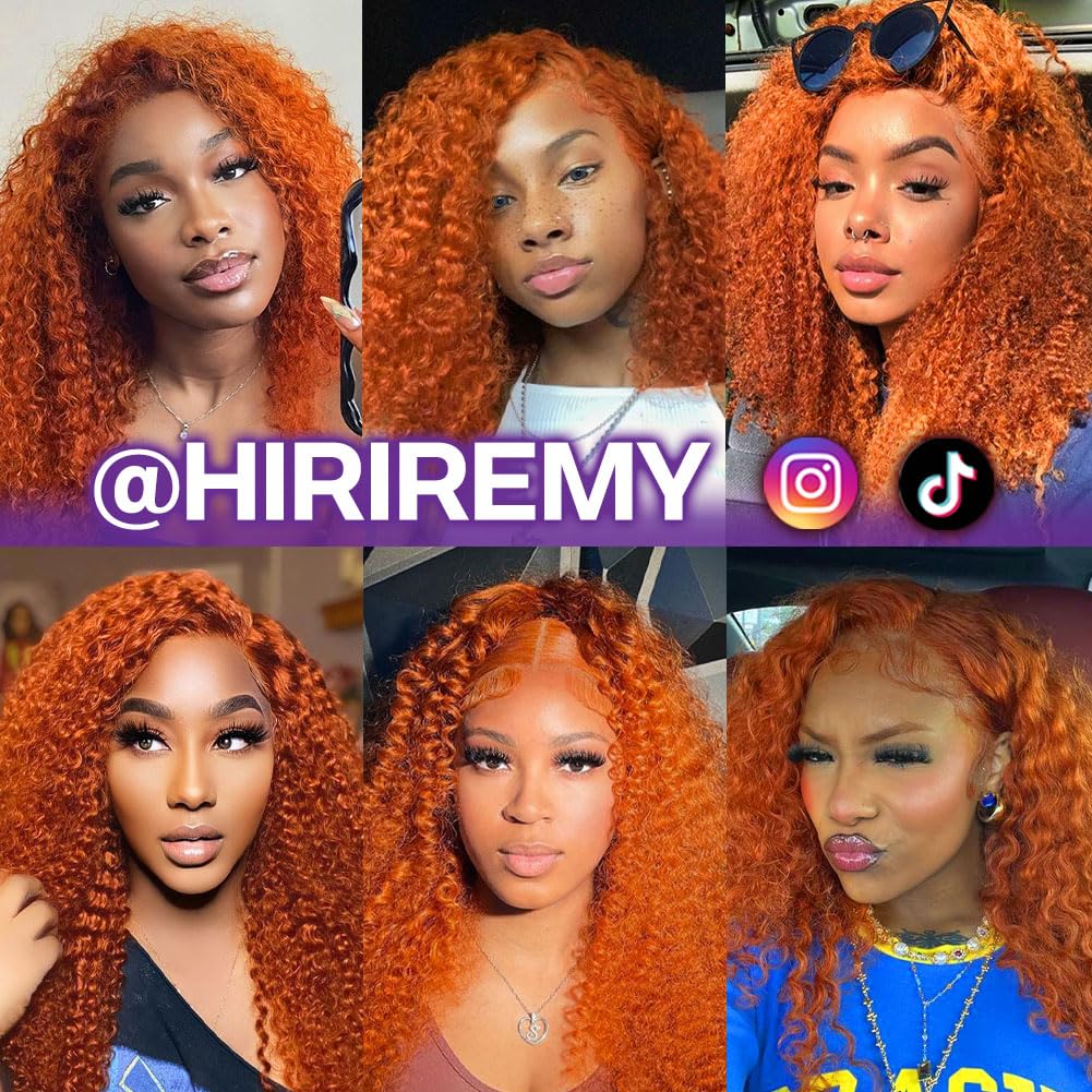 Orange Ginger Deep Wave BOB Wig Human Hair Short Curly Frontal Wigs For Black Women 13x4 HD 350 Ginger Orange Lace Front BOB Wigs Human Hair Pre Plucked Wear And Go Glueless 12 Inch