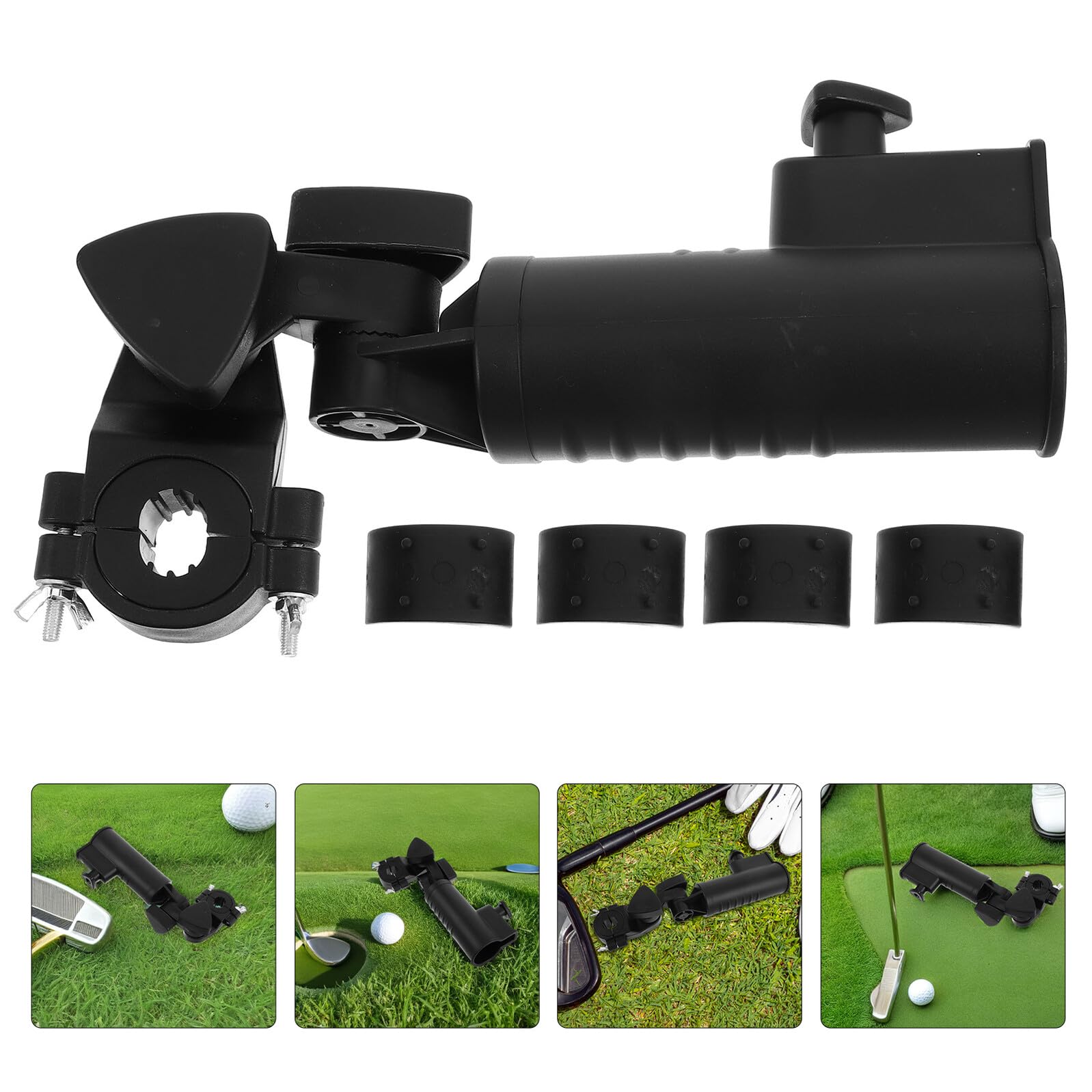 ABOOFAN 2 Stück Pack Schirmhalter für Golftrolleys Robuste Kunststoff Schirmklemme mit Einfacher Montage Universelle Schirmhalterung für Golfwagen und Turniere