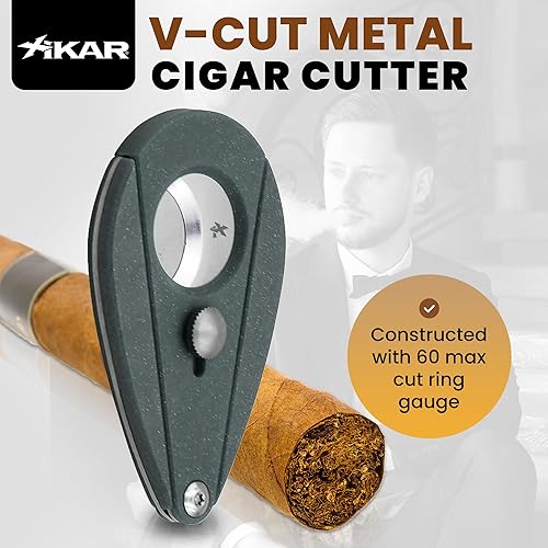 Miniatura 2 de Xikar Cortador de puros Xi2  Cortador de cigarros de guillotina doble de precisión con cuchillas de acero inoxidable 440, gris granito  Rockwell C