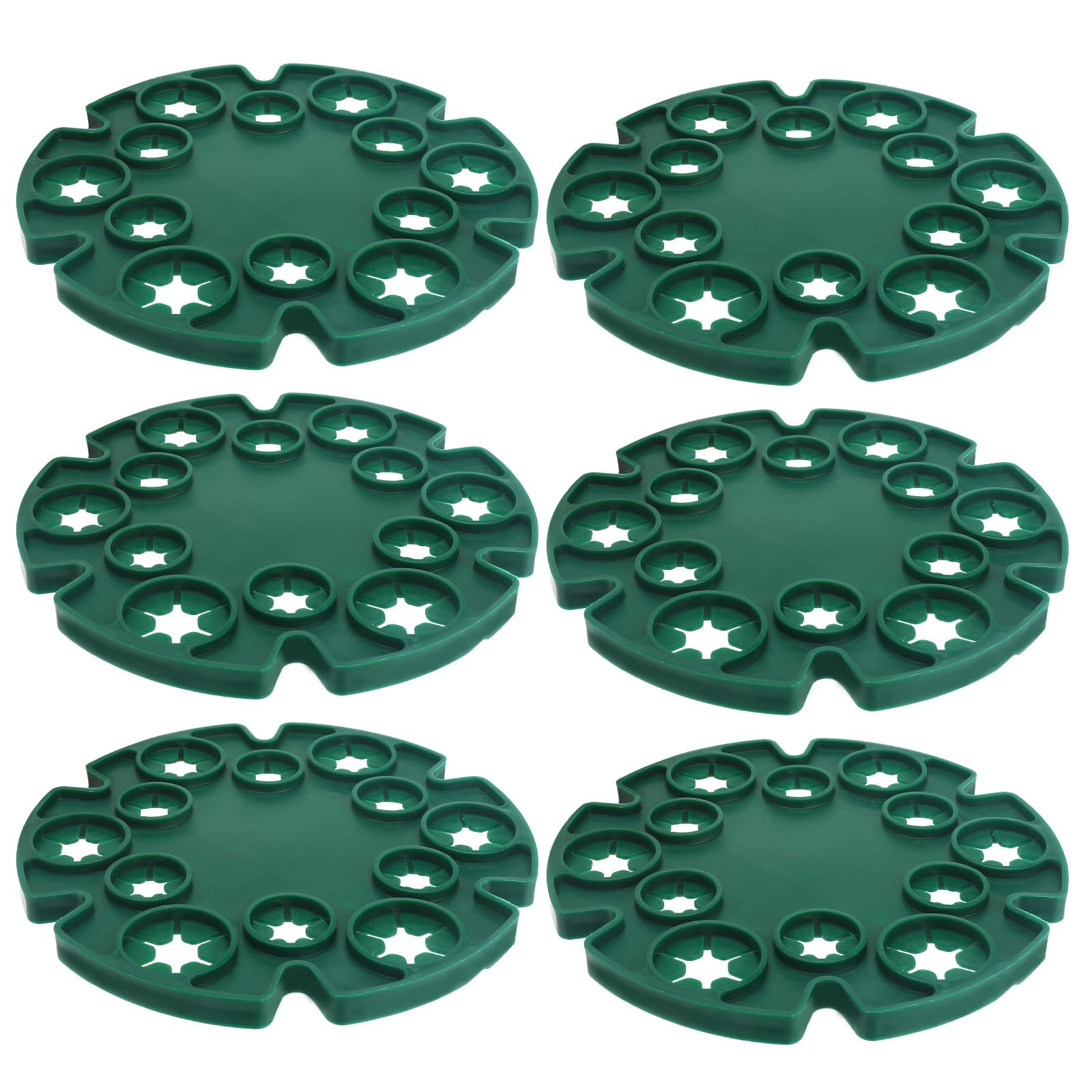 KINGLAKE 6 Pcs Green Plastic Bamboo Wigwam Holder Cane Stakes Support Grips for Supporting Climbing Plants, Vegetables, Flowers