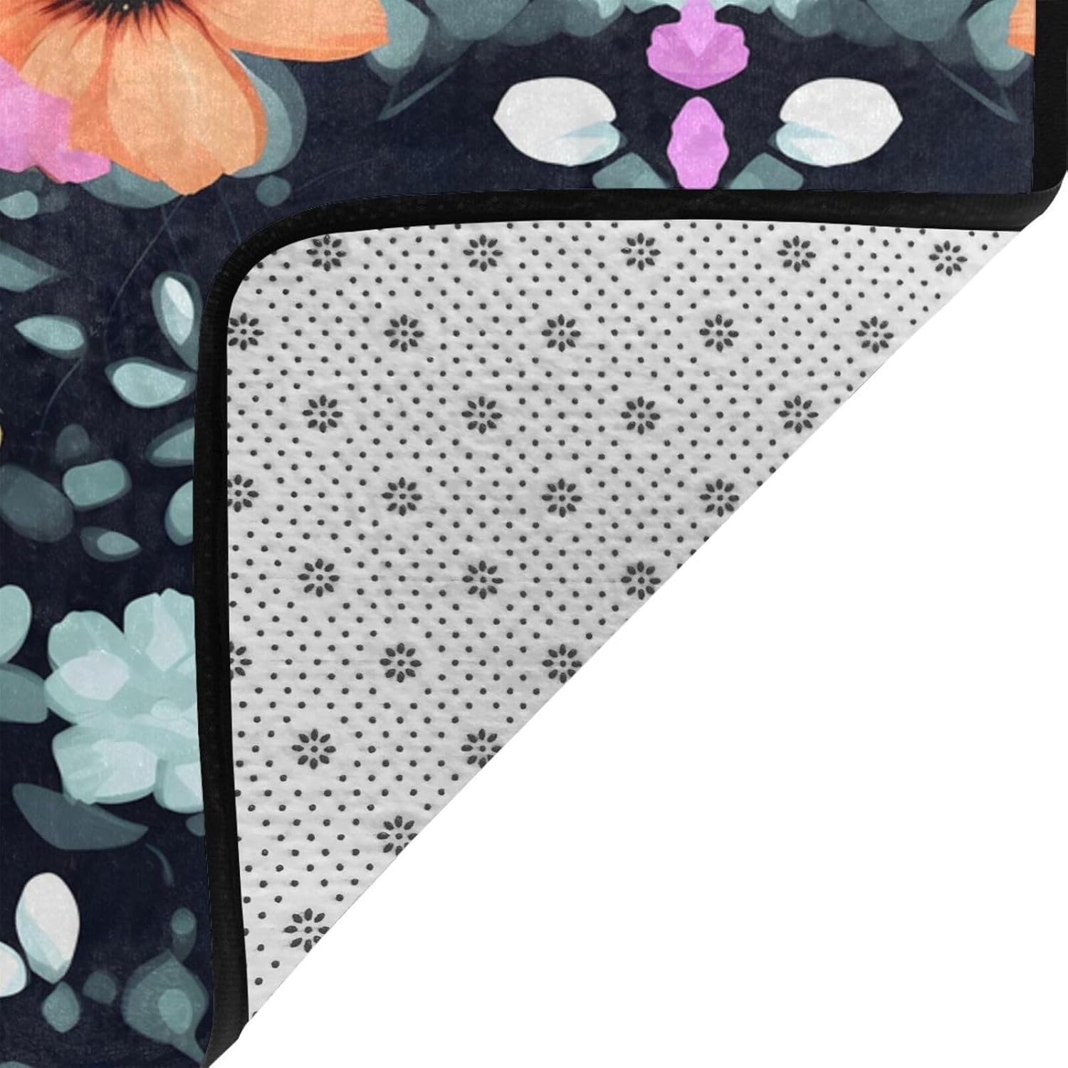 Beautiful Colourful Flowers Printed Anti-Slip Floor mat Carpet Rug 72"x48" for Living Room Office Coffee Table Bed Balcony