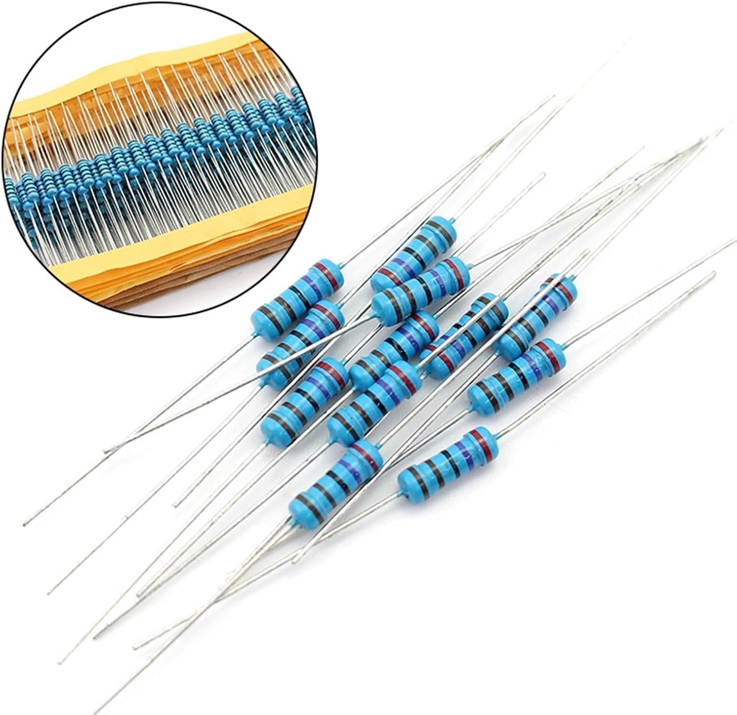 300pcs Resistor Kit 1/2W 1% 30values X 10pcs Metal Film Resistance 0.1~750 ohm 1K-820K ohm 0.5W Assorted Set(1K-820K)