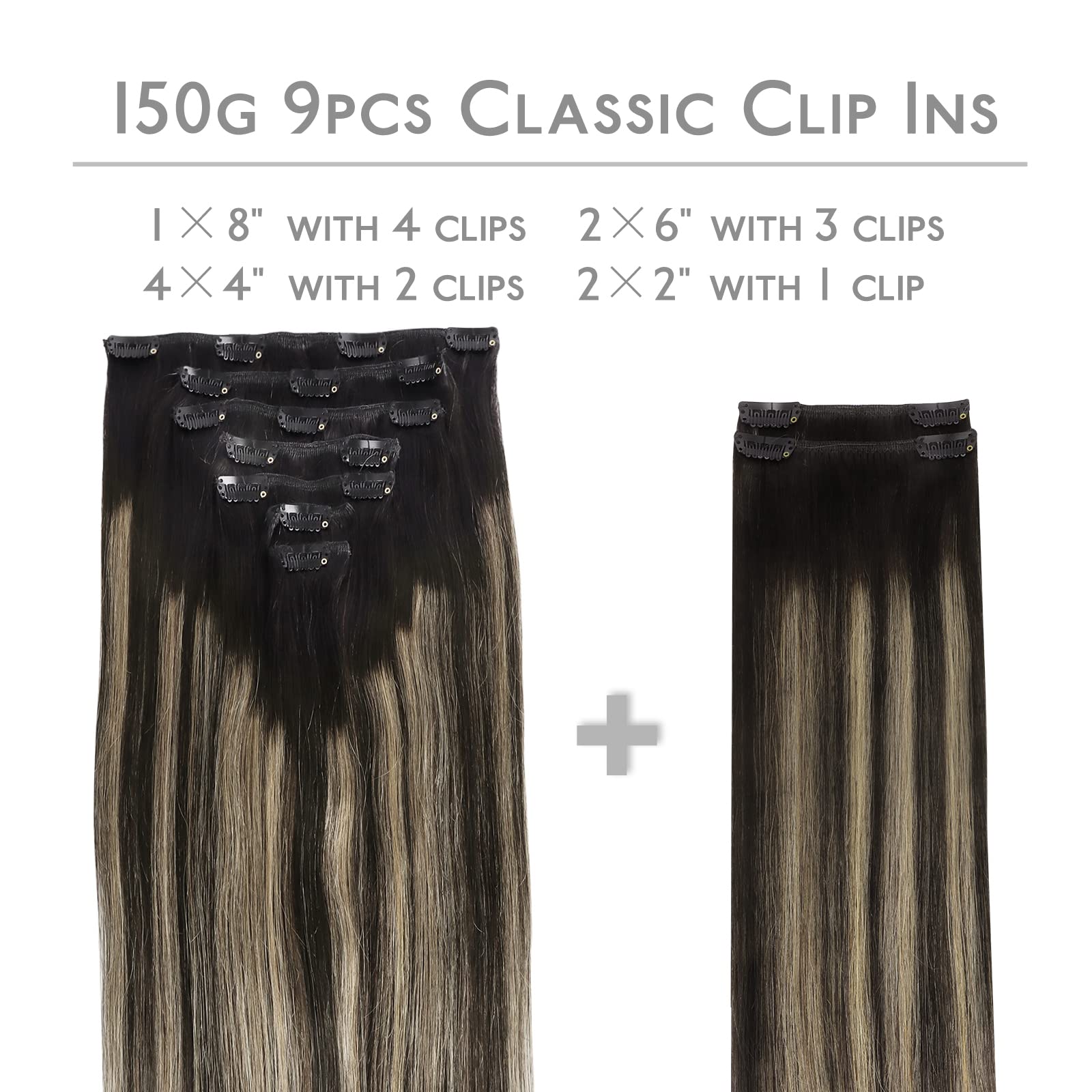 WENNALIFE Clip in Hair Extensions Human Hair 16 Inch 120g 7pcs Dark Brown Hair Extensions Clip in for Women Real Human Hair Double Weft Rallonge Cheveux Humain Extension Real Hair Extensions — view 377