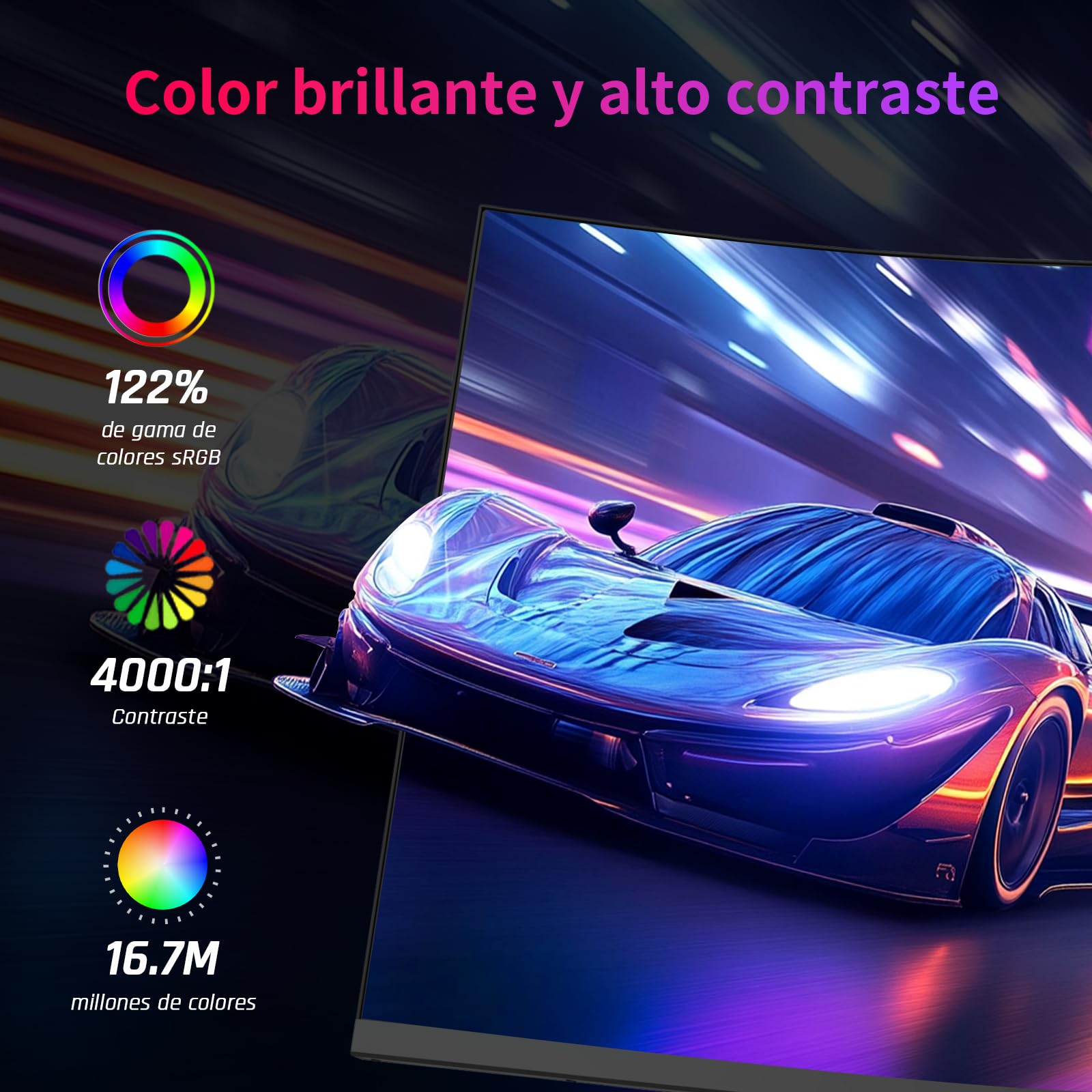 KTC Monitor 32 Pulgadas Curvo 1000R, Monitor Gaming 2K WQHD (2560x1440p) 240Hz, MPRT 1ms, Adaptive Sync, 122% sRGB, Contraste 4000:1, DP 1.4 (240Hz), HDMI 2.0 (144Hz), inclinación y Soporte VESA