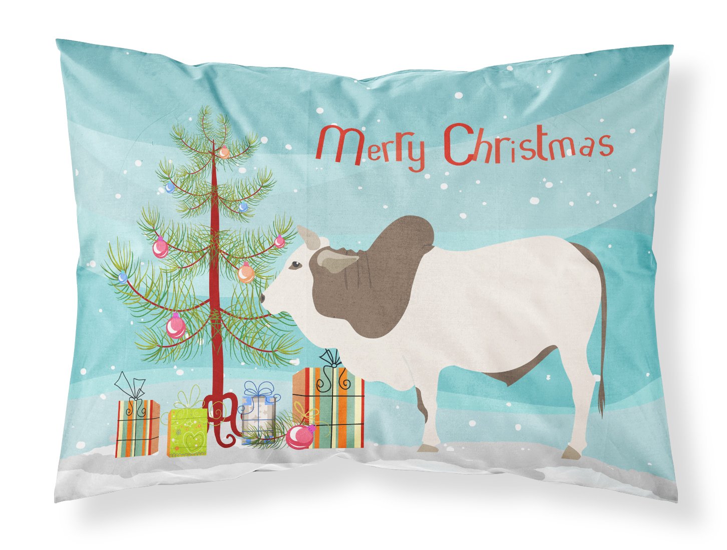 Caroline's Treasures Malvi Cow Christmas Pillowcase, Standard, Multicolor