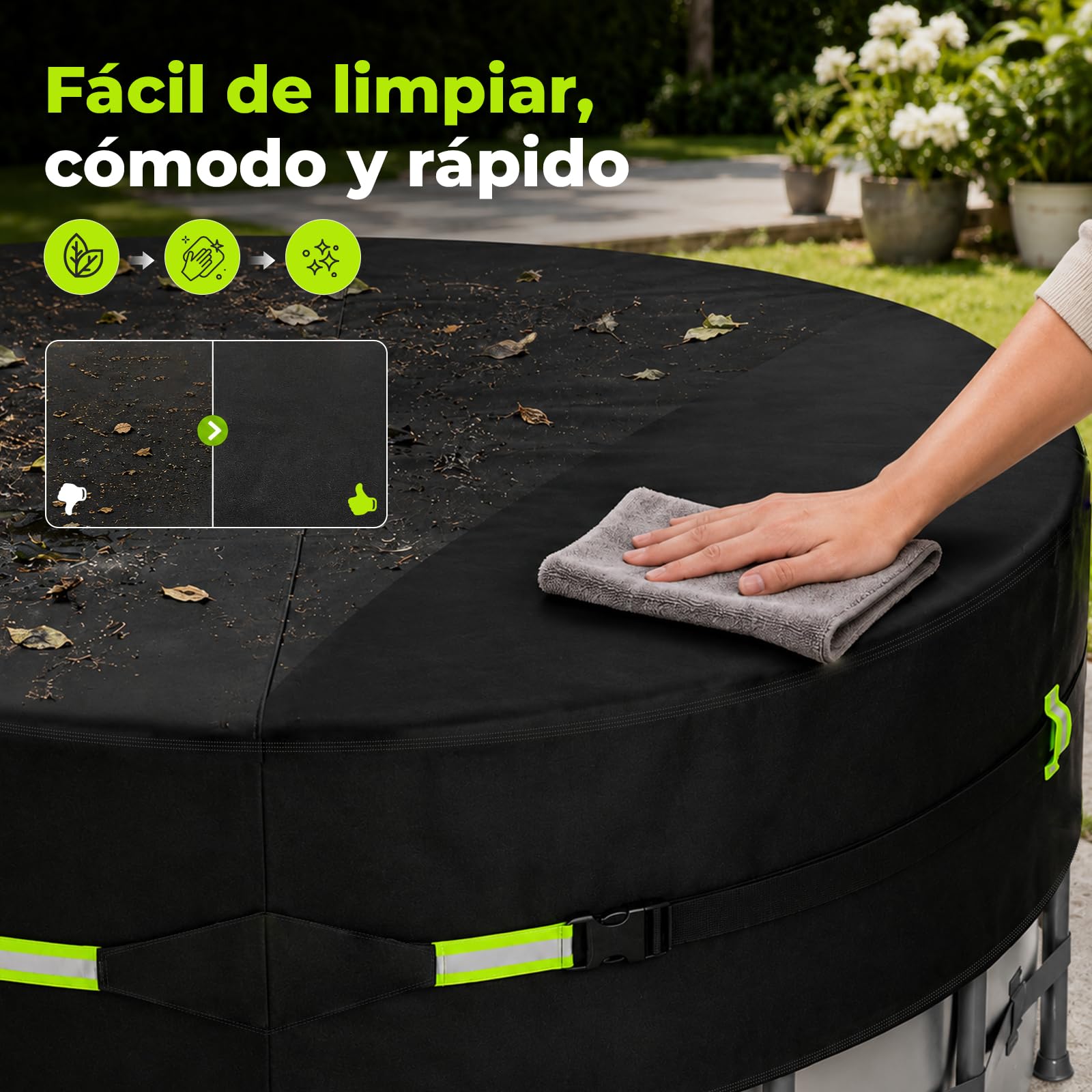 Cobertor Piscina Adecuada para Piscinas Redondas de Ø 260–305 cm