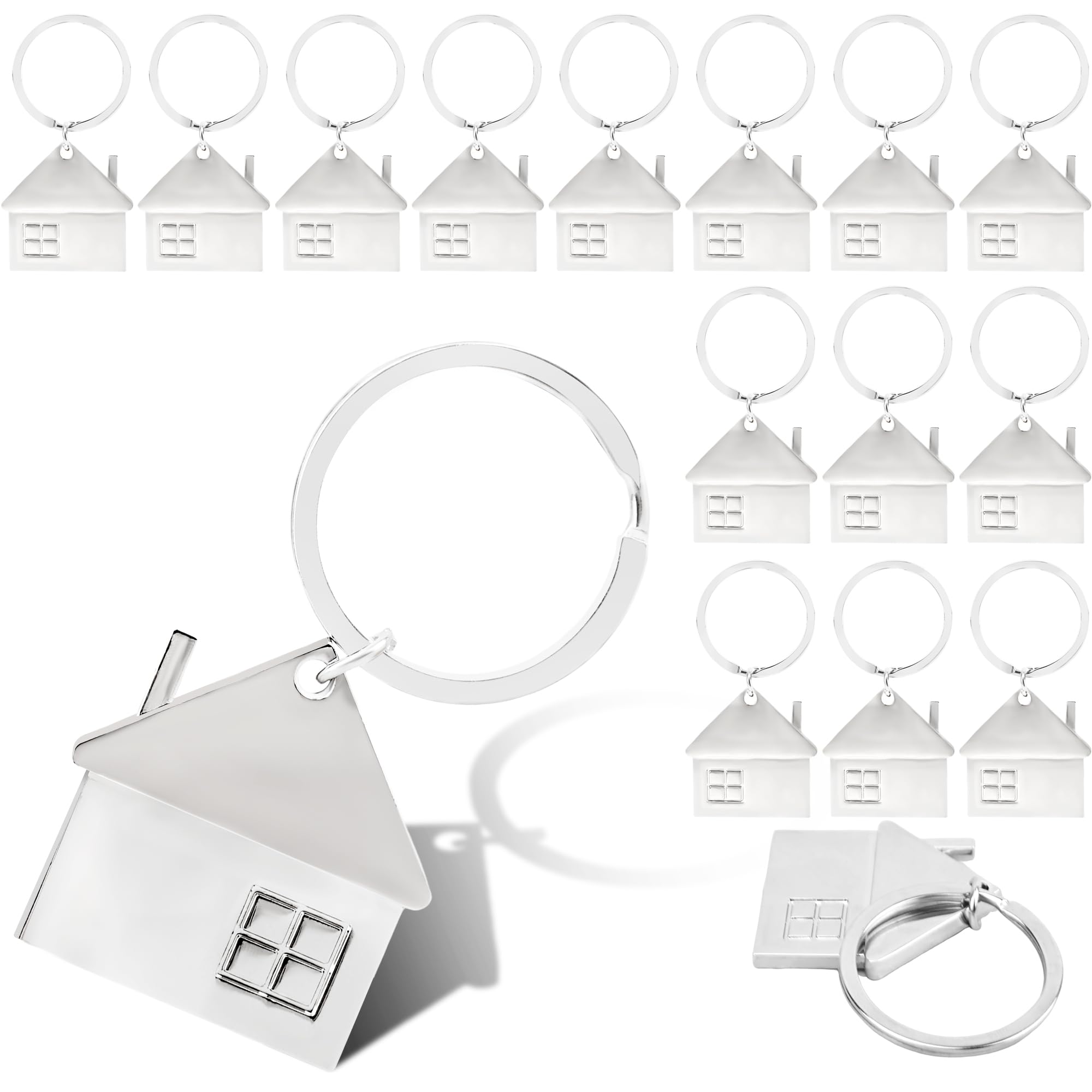 16 Pcs House Key Chain Small House Shaped Pendant Keychains Cartoon Home Design Keychain Set Cute House with Window Keyring for Men and Women Fashion Charm Gift