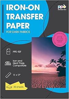 PPD Inkjet PREMIUM Iron-On Dark T Shirt Transfers Paper 11x17" Pack of 20 Sheets (PPD107-20)