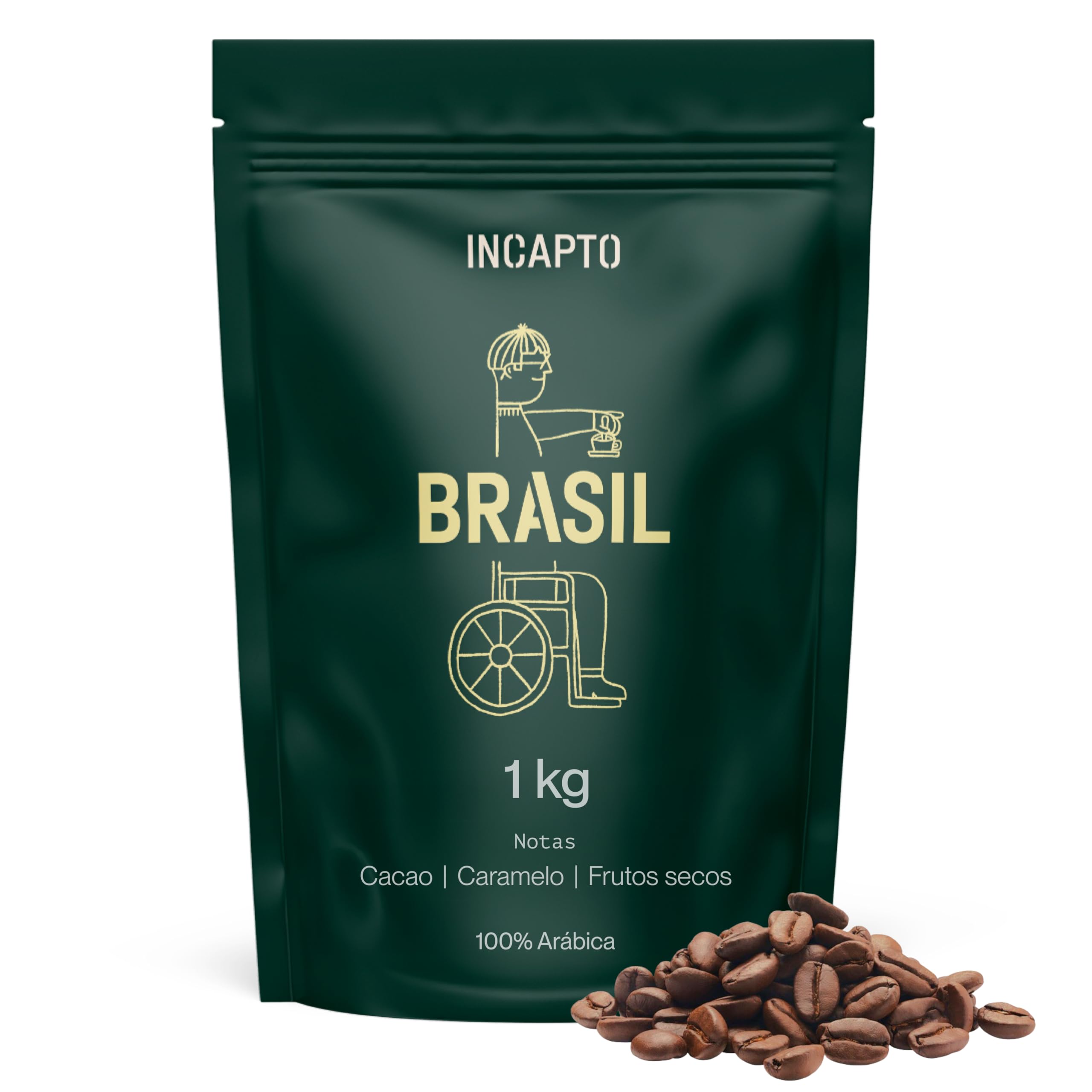 Incapto Café en Grano de Especialidad 1kg | Origen Brasil | 100% Arábica | Specialty Coffee 84 puntos SCA | Tueste Natural y Artesanal | Finca Minas Gerais, Fazendas