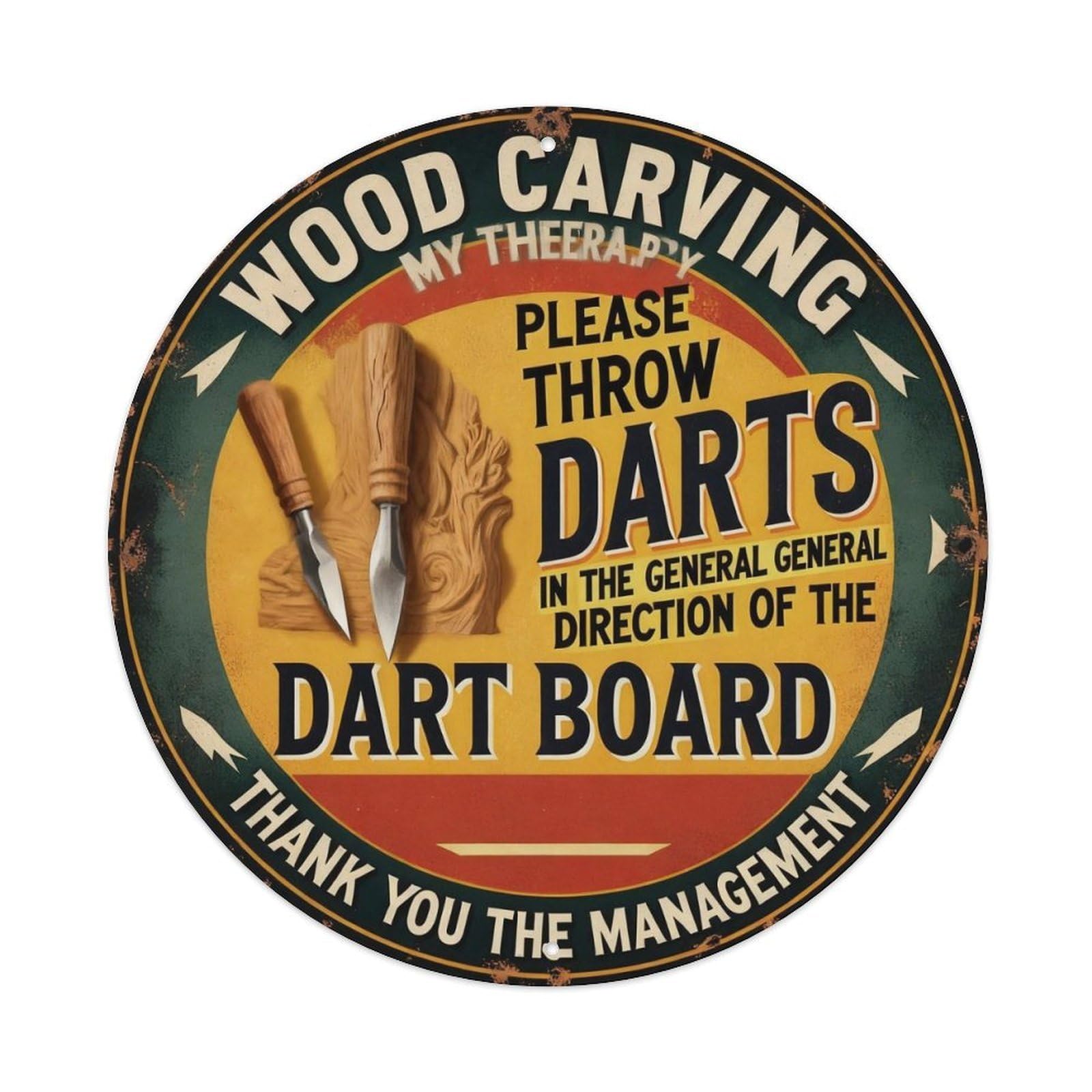 Wood Carving My Therapy Metal Tin Sign Plaque