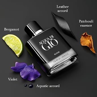 Armani Beauty Acqua di Gio Elixir Cologne for Men - Woody & Earthy Fragrance - With Notes of Violet, Leather, and Marine Accords 1.6 Fl Oz