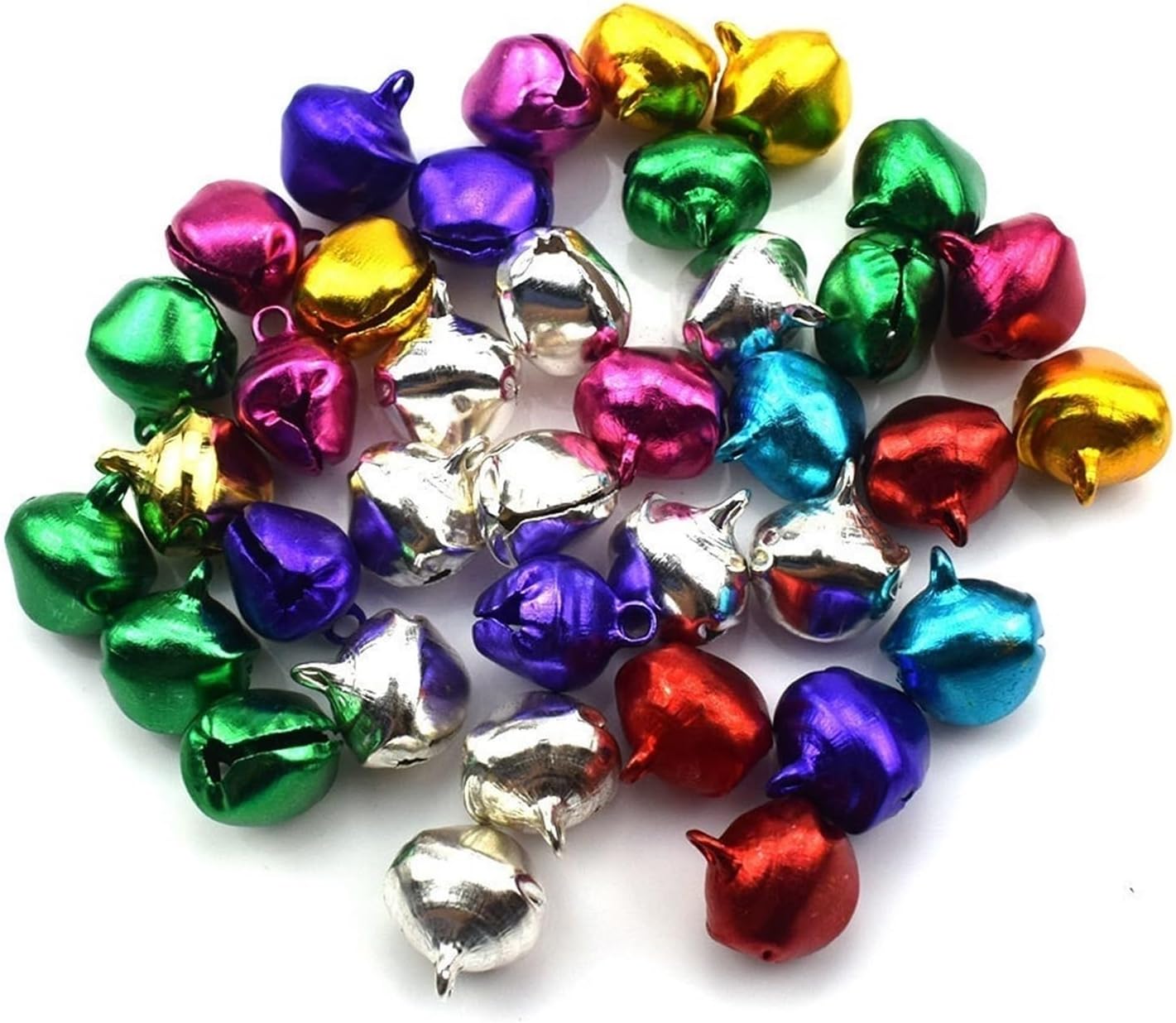small bell,Bells,jingle bells for crafting, 200PCS Christmas Small Colored Iron Bells DIY Handmade Bracelet Weaving Holiday Ornaments Accessories Decoration (Size : 12mm, Color : Y) ( Color : R , Size