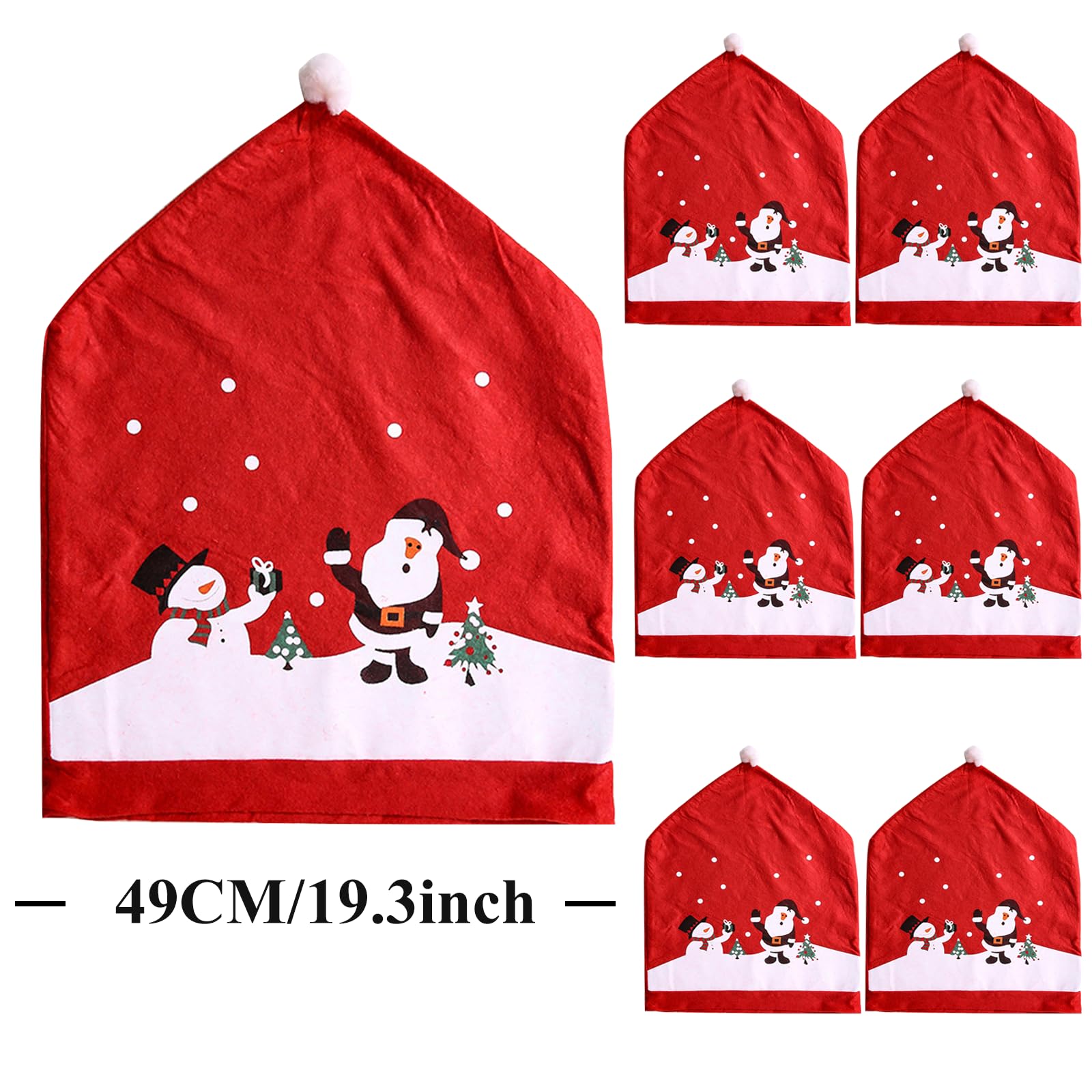 Fundas Para Sillas De Papá Noel - Pack De 6, Tela No Tejida, Decoración Navideña Para Comedor Y Fiestas
