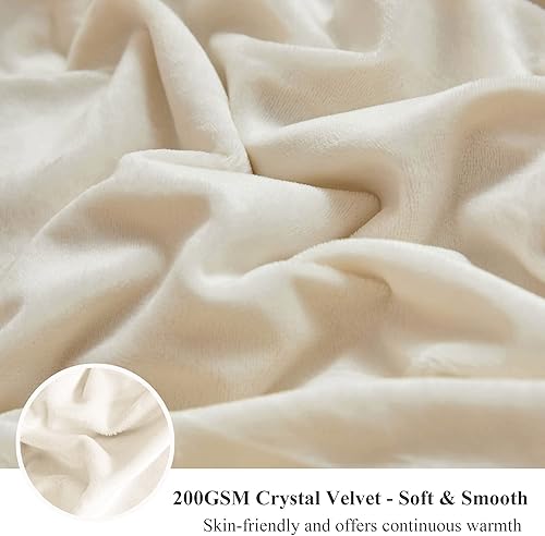 Vista 38 de XeGe Manta de felpa de piel sintética, cómoda manta mullida de 50 x 60 pulgadas, lujosa manta bohemia ligera para sofá, manta otoñal ultra suave