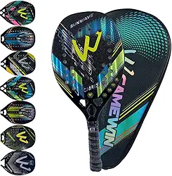 Raquete Beach Tennis Carbono 3K Profissional Com Capa Protetora Leve e Equilibrada