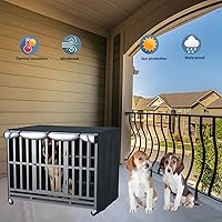 Vista 5 de Funda para jaula para perros de metal para todo tipo de clima, protección para interiores y exteriores, resistente al viento, lluvia, resistente al