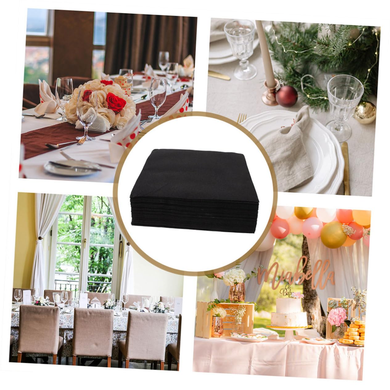 SOLUSTRE 100 Servilletas de Papel Elegantes y Gruesas para Cenas, Fiestas y Eventos Formales