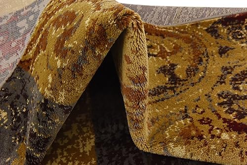 Miniatura 9 de Unique Loom Barista Collection - Alfombra moderna a cuadros, contemporánea, multicapas, Polipropileno, BeigeRoble