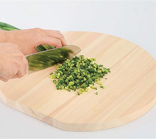 Miniatura 6 de Umezawa 445109 - Tabla de cortar de madera, ciprés, redonda, grande, diámetro 13.8 x 0.8 in, fabricado en Japón