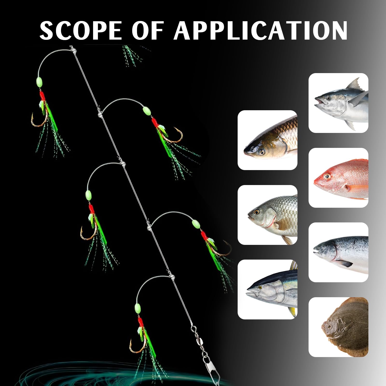 30 Piezas Aparejos De Plumas De Caballa Plataformas De Aleta De Pesca De Mar Señuelos Biónicos para Insectos Voladores con Cuentas Luminosas para Caballa Bacalao Y Lubina (#12#18#20)
