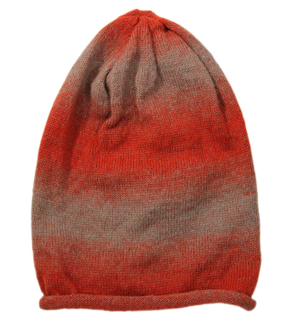 RW Multi Colorful Soft Big Slouchy Beanie Hats (Orange Multi)