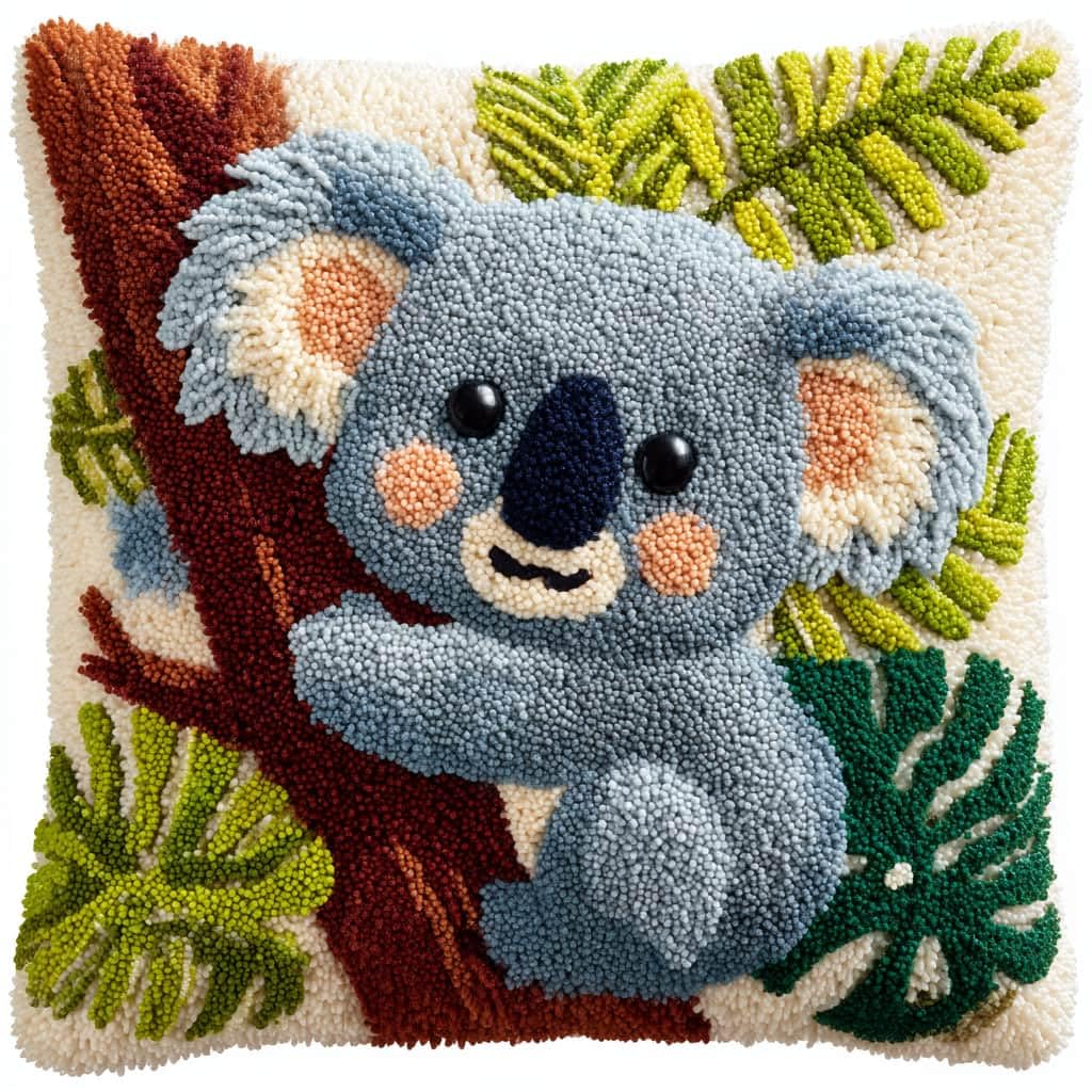 kitphoenix Latch Hook Kits Cushion Koala 43Cmx43Cm