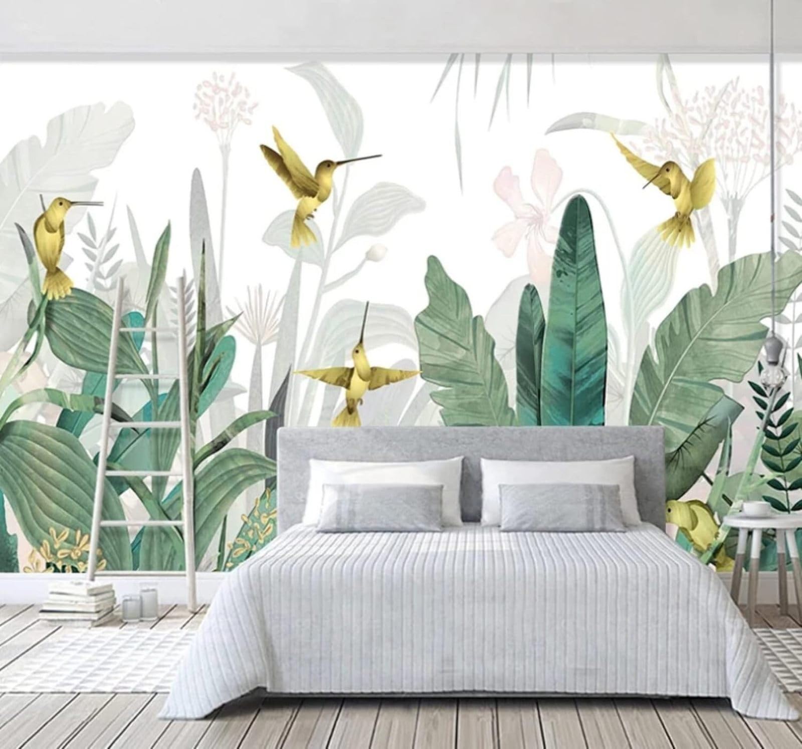 XLMING Fresh Tropical Plants Flowers Birds 3D Wallpaper Luxury Home Dining Decor Paste Sofa Living Room The Wall for Bedroom Mural-350cm×256cm